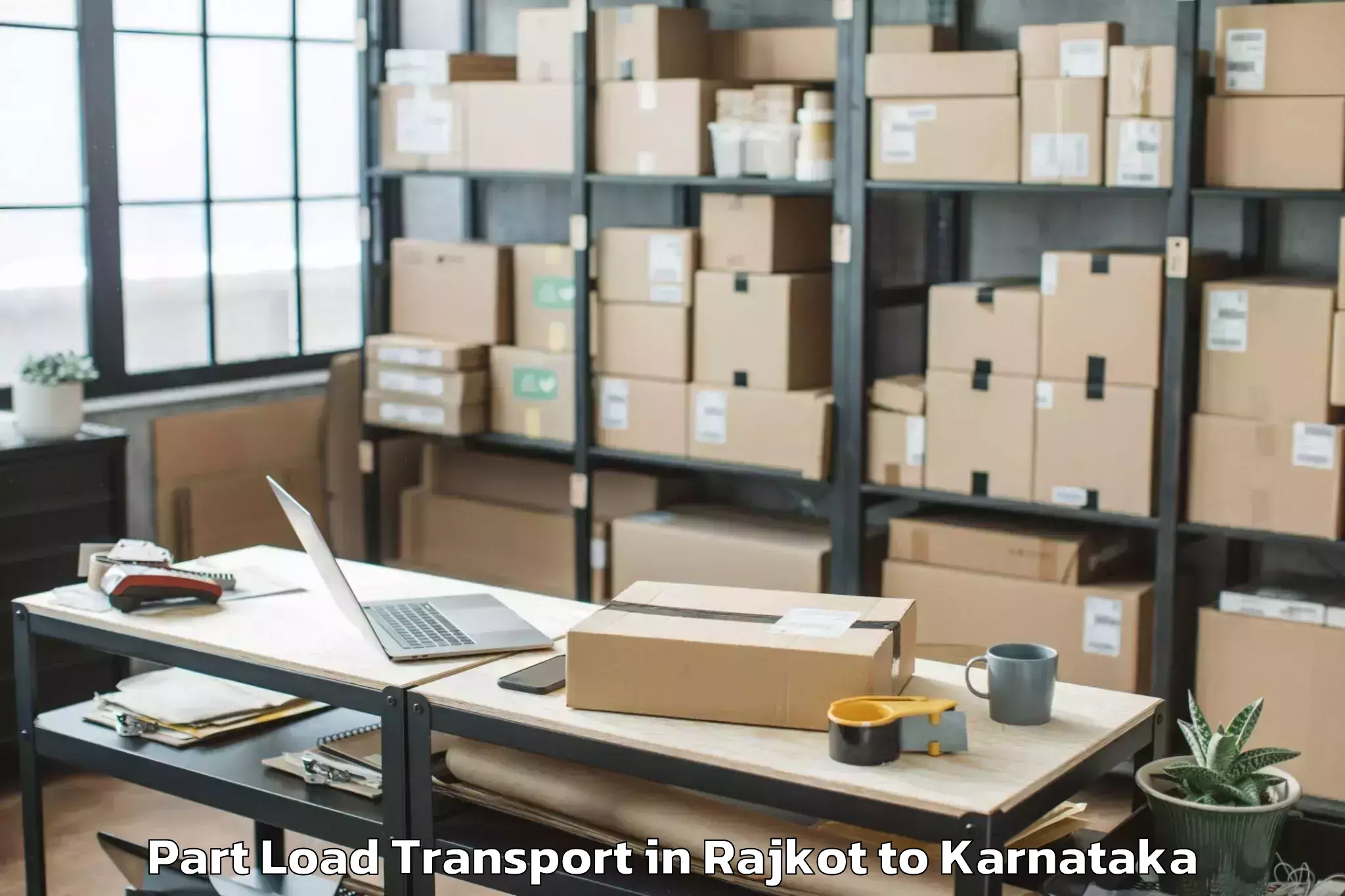 Trusted Rajkot to Karnataka State Rural Developm Part Load Transport